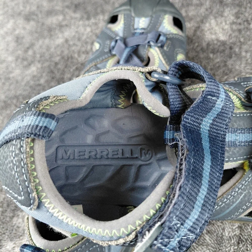 Merrell Hydro Hiker Boys Sandal Size 4W Blue Hook‎ and Loop Water Shoes